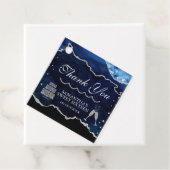 Navy Blue and Silver Glitzer Agate Marble Sweet 16 Geschenkanhänger (Beispiel)