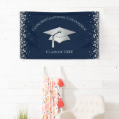 Navy Blue and Silver Graduation Banner (Insitu)