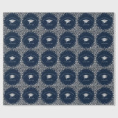 Navy Blue and Silver Graduation Geschenkpapier (Flach)