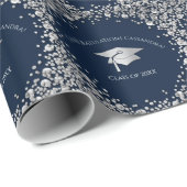 Navy Blue and Silver Graduation Geschenkpapier (Rolleneckpunkt)