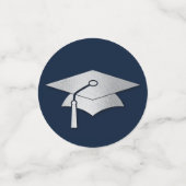 Navy Blue and Silver Graduation Konfetti (Klein Vorderseite)