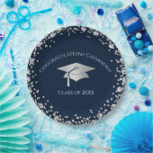 Navy Blue and Silver Graduation Pappteller (Party)