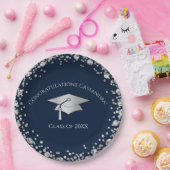 Navy Blue and Silver Graduation Pappteller (Party)