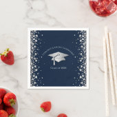 Navy Blue and Silver Graduation Serviette (Beispiel)