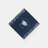 Navy Blue and Silver Graduation Serviette (Ecke)