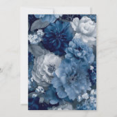 Navy Blue and Silver Wedding Ring Invitation Einladung (Rückseite)