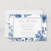 Navy Blue And Silver Wedding Save The Date Card (Vorderseite)