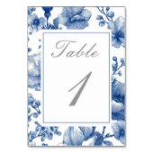 Navy Blue And Silver Wedding Tischnummer (Vorderseite)