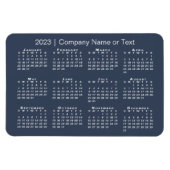 Navy Blue and White 2023 Calendar mit benutzerdefi Magnet (Horizontal)
