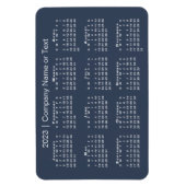 Navy Blue and White 2023 Calendar mit benutzerdefi Magnet (Vertikal)