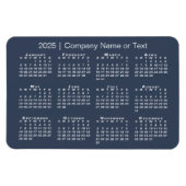 Navy Blue and White 2025 Calendar mit benutzerdefi Magnet (Horizontal)
