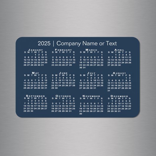 Navy Blue and White 2025 Calendar mit benutzerdefi Magnet