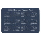 Navy Blue and White 2026 Calendar mit benutzerdefi Magnet (Horizontal)