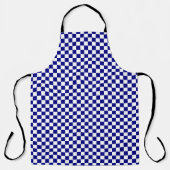 Navy Blue and White Checkerboard Muster Schürze (Vorderseite)