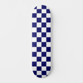 Navy Blue and White Checkerboard Pattern Skateboard (Vorderseite)
