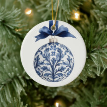 Navy Blue and White Chinoiserie Weihnachtsschmuck