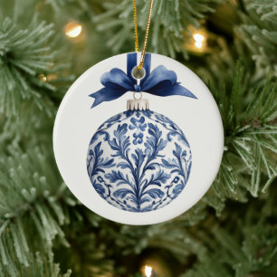 Navy Blue and White Chinoiserie Weihnachtsschmuck