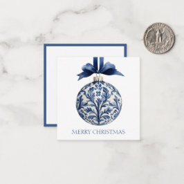 Navy Blue and White Chinoiserie Weihnachtsschmuck Mitteilungskarte