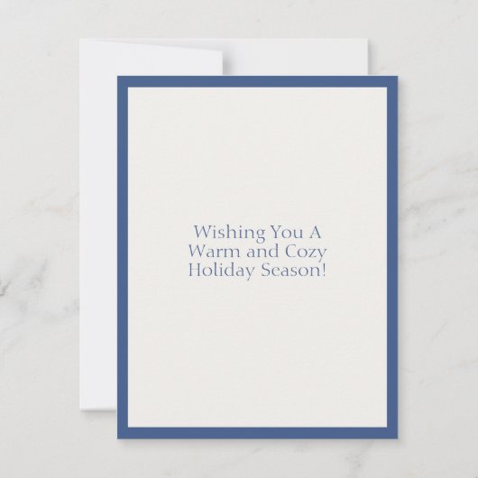 Navy Blue and White Chinoiserie Weihnachtsschmuck Mitteilungskarte (Rückseite)