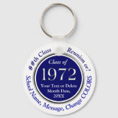 Navy Blue and White, Class of 72, Gastgeschenke Schlüsselanhänger (Vorderseite)