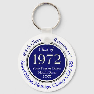 Navy Blue and White, Class of 72, Gastgeschenke Schlüsselanhänger