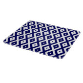 Navy blue and white diamond pattern schneidebrett (Ecke)