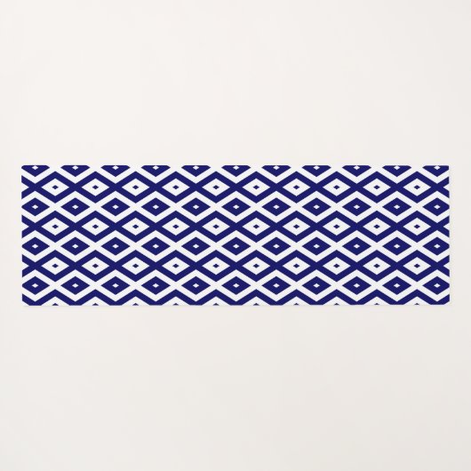 Navy blue and white diamond pattern yogamatte (Rückseite (Horizontal))