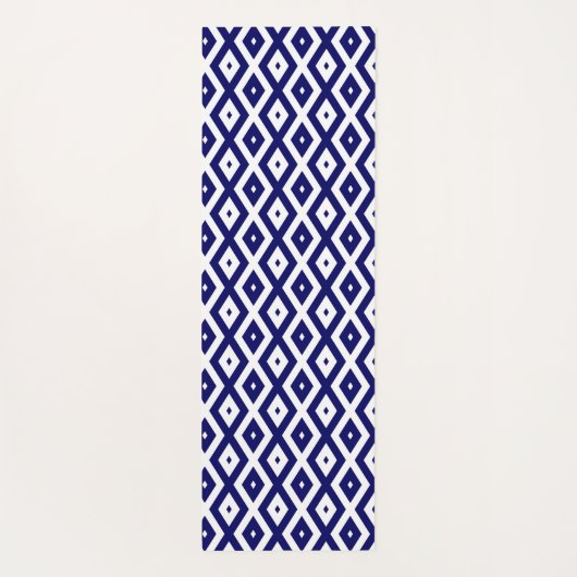 Navy blue and white diamond pattern yogamatte (Rückseite)