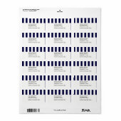 Navy Blue and White Extra Large Stripe Pattern Adressaufkleber (Vorne)
