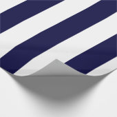 Navy Blue and White Extra Large Stripe Pattern Geschenkpapier (Ecke)