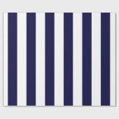 Navy Blue and White Extra Large Stripe Pattern Geschenkpapier (Flach)