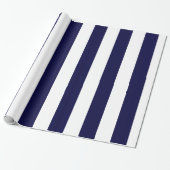 Navy Blue and White Extra Large Stripe Pattern Geschenkpapier (Ungerollt)