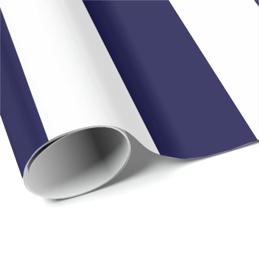 Navy Blue and White Extra Large Stripe Pattern Geschenkpapier (Rolleneckpunkt)