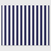 Navy Blue and White Extra Large Stripe Pattern Geschenkpapier (Flach)