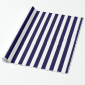 Navy Blue and White Extra Large Stripe Pattern Geschenkpapier (Ungerollt)