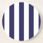 Navy Blue and White Extra Large Stripe Pattern Getränkeuntersetzer (Vorne)