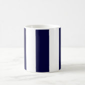 Navy Blue and White Extra Large Stripe Pattern Kaffeetasse (Mittel)