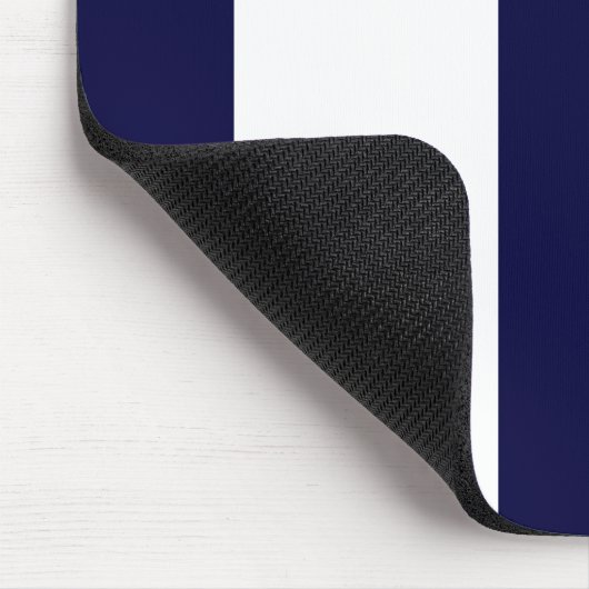 Navy Blue and White Extra Large Stripe Pattern Mousepad (Ecke)