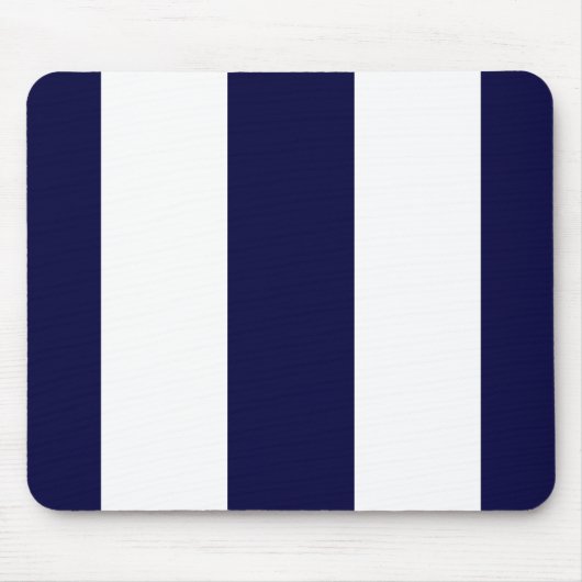 Navy Blue and White Extra Large Stripe Pattern Mousepad (Vorne)