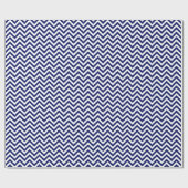 Navy Blue and White Large Zickzack ZigZag Muster Geschenkpapier (Flach)