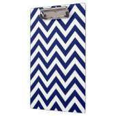 Navy Blue and White Large Zickzack ZigZag Muster Klemmbrett (Links)