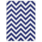 Navy Blue and White Large Zickzack ZigZag Muster Klemmbrett (Rückseite)