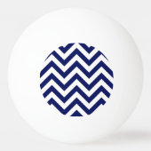 Navy Blue and White Large Zickzack ZigZag Muster Tischtennisball (Vorderseite)