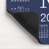 Navy Blue and White Monogram 2025 Calendar Mousepad (Ecke)