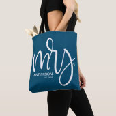Navy Blue and White personalisiert Mrs. ESTABLISHE Tasche (Von Nahem)