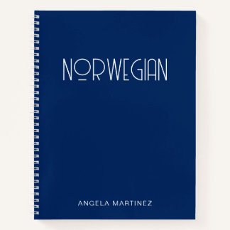 Navy Blue and White Retro Style Language Studies Notizblock