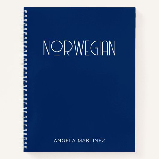 Navy Blue and White Retro Style Language Studies Notizblock (Vorderseite)