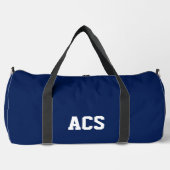 Navy Blue and White School Colors with Letters Duffle Bag (Vorderseite)