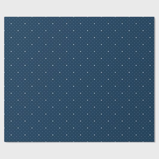 Navy Blue and White Spots Geschenkpapier (Flach)