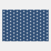 Navy Blue and White Stars Burgundy Christmas Geschenkpapier Set (Vorderseite 3)